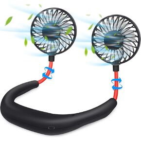 Haomaomao Neck Fan, Portable Fan With 2500 mAh Rechargeable Battery USB Mini Personal Wearable Neckband Sport Fan for Working, Traveling, Office, Reading, Outdoors