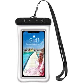 Floating Waterproof Phone Pouch Holder Dry Bag Case for Samsung Galaxy S24 Ultra S23+ S22 S21 Note 20 A13 A14 A15 A23 A35 A54 A55 A20 A21 A51 A71 iPhone 16 15 Pro Max 14 13 XR up to 7",Black