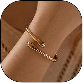 Vintage Open Snake Bracelet for Teen Girls Gothic Adjustable Winding Snake Bangle Enamel Stretch Oil Serpentine Cuff Bracelet for Women Jewelry Gift