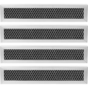 4Pcs Microwave Charcoal Filter Replacement for GE JX81L WB02X11550, Microwave Filter Replacement 10" x 2.375" Air Carbon Filter
