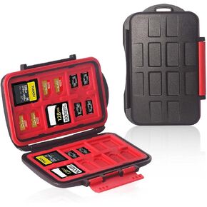 LYNCA 36 Slots Memory Card Case Holder Water-Resistant Anti-Shock Carrying Case for 24 TF and 12 SD Cards Storage Box