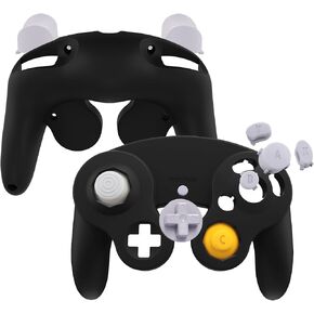 eXtremeRate Cherry Blossoms Pink Faceplate Backplate for Nintendo Gamecube Controller, Replacement Front Back Housing Shell Cover with Button for Nintendo Gamecube Controller - Controller NOT Included