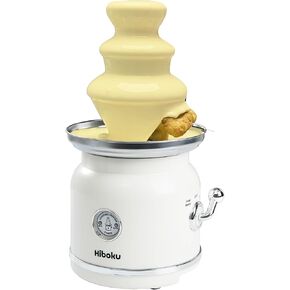 Chocolate Fountain Fondue Machine, Cheese & Butter Electric Dipping Melting Machine, Stainless Steel 3 Tiers, 17oz Capacity, Great for Parties, Festivals & Home Use, White