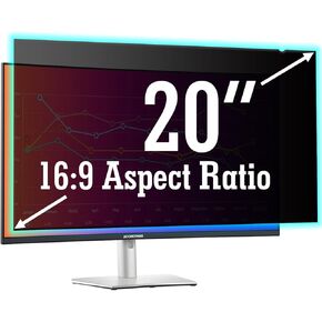 20 Inch Privacy Screen Filter for Computer Widescreen 16:9 Monitor - Privacy Shield - Anti-Glare - Anti-Scratch Sceen Protector