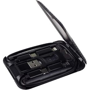 USB Type C to C Charging and Data Transfer Cable with 3 Adapters Combination Set in Credit Card Size Case, 1pc