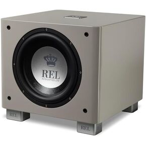 REL T/9x, 10" Subwoofer with Sealed Design, High Gloss Grey - Powerful Bass for HiFi Home Theater and Stereo Systems.