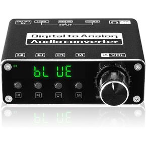Mini USB DAC Bluetooth Receiver Digital to Analog Converter Audio Adapter with Optical Coaxial Inputs