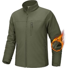 TACVASEN Men's Tactical Jackets Softshell Fleece Lined Lightweight Coats with Pockets Water Resistant Outdoor Hiking
