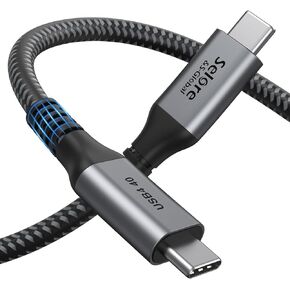 Selore&S-Global USB 4 كابل 6 أقدام / 1.8 متر، كابل USB C 40 جيجابت في الثانية، كابل شاشة USB C لـ 8K/Dual 4K، كابل شحن USB C 100 واط متوافق مع USB 3/4 لأجهزة الكمبيوتر المحمول، ماك بوك، محطة الإرساء. إلخ in Kuwait