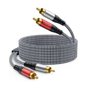 RCA Cables, RCA Audio Cable [Hi-Fi Sound, Nylon Braided, Shielded] RCA to RCA Audio Cable for Home Theater, HDTV, Amplifiers, Hi-Fi Systems, Speakers- 5 Feet