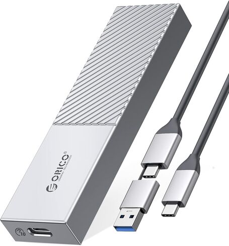 ORICO M.2 NVMe SSD Enclosure 40Gbps PCIe3.0x4 USB Type-C محول ألومنيوم، NVMe 2280 M-Key(B+M Key) حافظة محرك الحالة الصلبة الخارجية، متوافق مع Thunderbolt 3/4 USB3.2/3.1/3.0/Type C-M208-فضي in Saudi Arabia