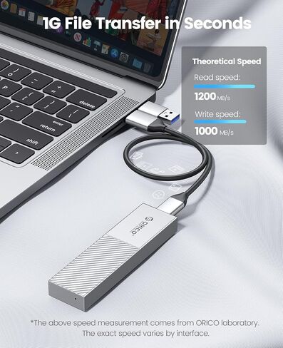 ORICO M.2 NVMe SSD Enclosure 40Gbps PCIe3.0x4 USB Type-C محول ألومنيوم، NVMe 2280 M-Key(B+M Key) حافظة محرك الحالة الصلبة الخارجية، متوافق مع Thunderbolt 3/4 USB3.2/3.1/3.0/Type C-M208-فضي in Saudi Arabia