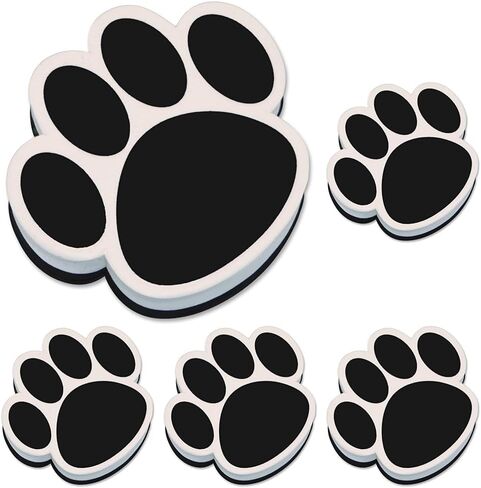 ASHLEY PRODUCTIONS ASH10017, Paw Shaped Magnetic Whiteboard Eraser, 1 Each, Black,White in Saudi Arabia
