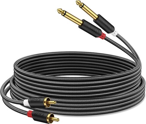 J&D RCA to 1/4" Stereo Audio Interconnect Cable, 3 Feet in Kuwait