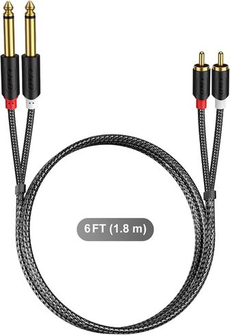 J&D RCA to 1/4" Stereo Audio Interconnect Cable, 3 Feet in Kuwait