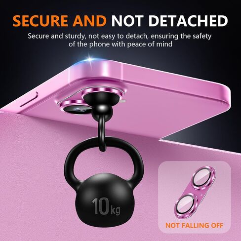 Suoman for iPhone 16 Camera Lens Protector /16 Plus Camera Lens Protector,[Unobstructed Flash] [2-in-1 lens cover] Metal Frosted Camera Lens Protector for 16/16 Plus - Pink in Kuwait