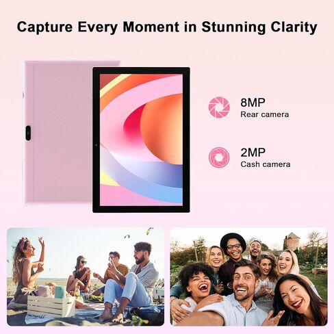 Tablet Android 14, Tablets 10 inch 8GB RAM+ 64GB ROM+ 1TB Expandable Tablet PC, 1280 * 800 IPS Screen, Dual Camera, Powerful Processor, 6000mAh Battery, Bluetooth,WiFi, Google Certified Tablet in Kuwait