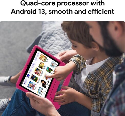 10" Kids Tablet, Newest Android 13, 32GB (Expandable to 128GB), Quad-core, WiFi 6, Bth 5.0, Pre-Installed Parental Controls, Kids Space & Family Link (K109A-B, Blue, 32GB) in Kuwait