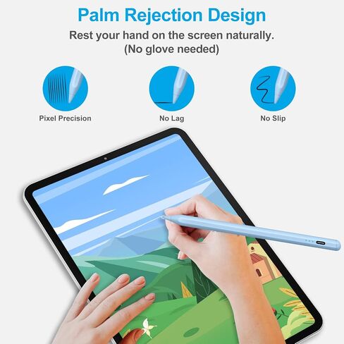 Stylus Pen for iPad (2024-2018), Pencil for iPad with Palm Rejection, Compatible with iPad Air 11"/13"(M2)/5/4/3 Gen, iPad Pro 11"/13"(M4)/11/12.9 inch, iPad/10/9/8/7/6 Gen, iPad Mini 5/6/7(A17 Pro) in Saudi Arabia