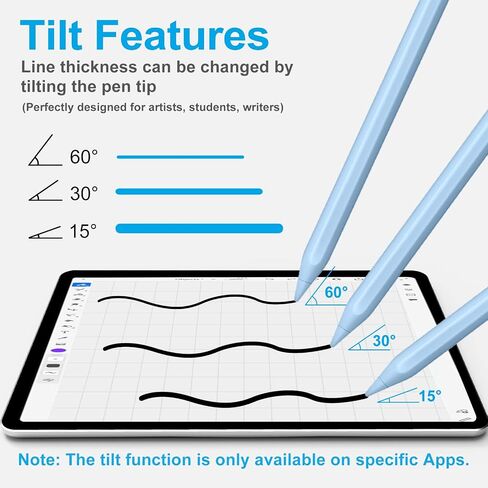 Stylus Pen for iPad (2024-2018), Pencil for iPad with Palm Rejection, Compatible with iPad Air 11"/13"(M2)/5/4/3 Gen, iPad Pro 11"/13"(M4)/11/12.9 inch, iPad/10/9/8/7/6 Gen, iPad Mini 5/6/7(A17 Pro) in Saudi Arabia