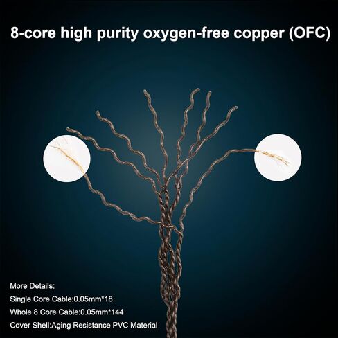 okcsc 3.5mm Male to 4.4mm Female Adjuster Conversion Cable, 8 Cores OFC Earphone Jack Converter, Low Frequency Adjustment, Adjustable Resistance，Suitable for Earphones, Headphones, Amplifiers, Audio in Saudi Arabia