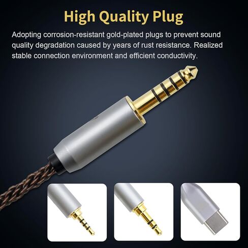 okcsc 3.5mm Male to 4.4mm Female Adjuster Conversion Cable, 8 Cores OFC Earphone Jack Converter, Low Frequency Adjustment, Adjustable Resistance，Suitable for Earphones, Headphones, Amplifiers, Audio in Saudi Arabia