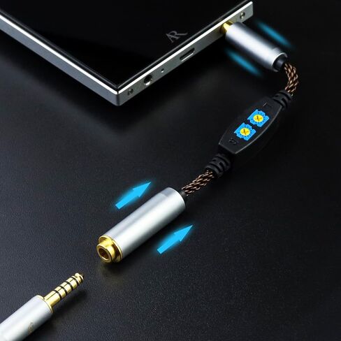 okcsc 3.5mm Male to 4.4mm Female Adjuster Conversion Cable, 8 Cores OFC Earphone Jack Converter, Low Frequency Adjustment, Adjustable Resistance，Suitable for Earphones, Headphones, Amplifiers, Audio in Saudi Arabia