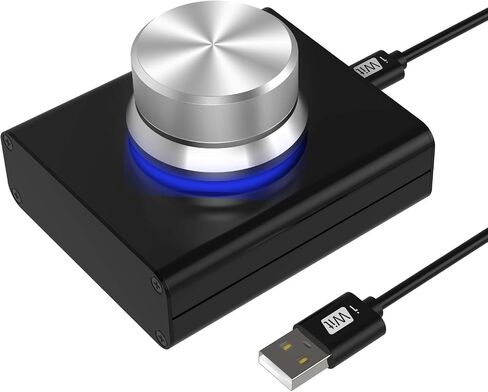 DROK USB Volume Control, PC Computer Speaker Audio Volume Remote Controller Knob with 1-Key Mute Function Support Win7 8 10 XP Mac Vista Android in Kuwait