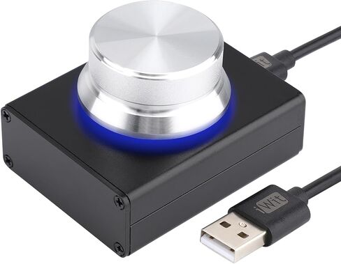 DROK USB Volume Control, PC Computer Speaker Audio Volume Remote Controller Knob with 1-Key Mute Function Support Win7 8 10 XP Mac Vista Android in Kuwait