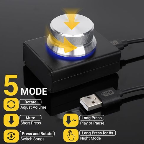 DROK USB Volume Control, PC Computer Speaker Audio Volume Remote Controller Knob with 1-Key Mute Function Support Win7 8 10 XP Mac Vista Android in Kuwait