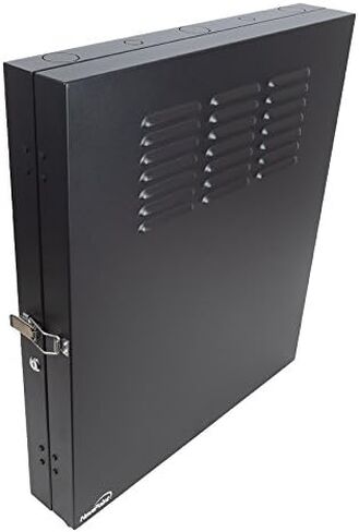 NavePoint 2U Vertical Wall Mount Enclosure, 24.6 inch (625mm) to 27.5 inch (700mm) Depth, Cold-Rolled Steel, Black in Saudi Arabia