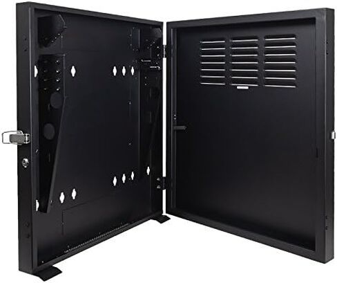 NavePoint 2U Vertical Wall Mount Enclosure, 24.6 inch (625mm) to 27.5 inch (700mm) Depth, Cold-Rolled Steel, Black in Saudi Arabia