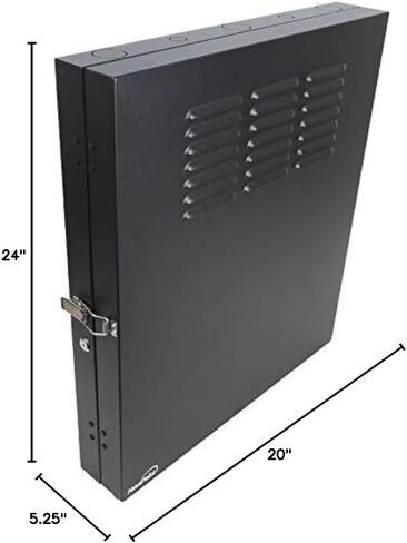 NavePoint 2U Vertical Wall Mount Enclosure, 24.6 inch (625mm) to 27.5 inch (700mm) Depth, Cold-Rolled Steel, Black in Saudi Arabia