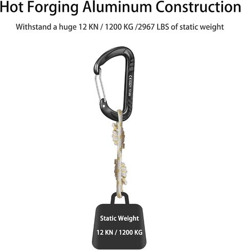 Gabbro Carabiner Clip Heavy Duty 2697lbs, 4 PCS 3" Large Lightweight Aluminum Caribeaners with Keychain Hook Ring in Saudi Arabia