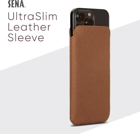 UltraSlim Classic, Slim Fit Soft Leather Sleeve Case Compatible with (6.1 Inch - iPhone 13/13 Pro, 14/14 Pro, 15/15 Pro, Taupe) in Saudi Arabia