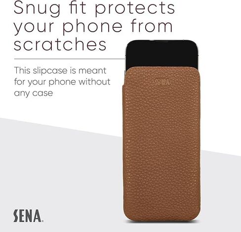 UltraSlim Classic, Slim Fit Soft Leather Sleeve Case Compatible with (6.1 Inch - iPhone 13/13 Pro, 14/14 Pro, 15/15 Pro, Taupe) in Saudi Arabia