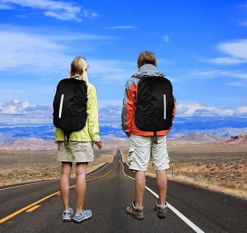 2 Pack Waterproof Rain Cover for Backpack, Backpack Rain Cover with Reflective Strip，Rucksack Rain Cover for Bicycling/Hiking in Saudi Arabia