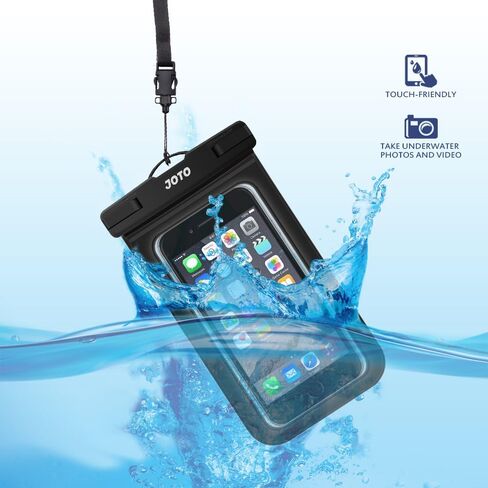 جراب هاتف مقاوم للماء من JOTO IPX8، جراب عالمي مقاوم للماء وحقيبة جافة لهاتف iPhone 15 14 13 12 11 Pro Max Plus XS XR X 8 Galaxy S23 S22 S21 S20 Pixel حتى 7 بوصات -4 عبوات، أسود in Kuwait