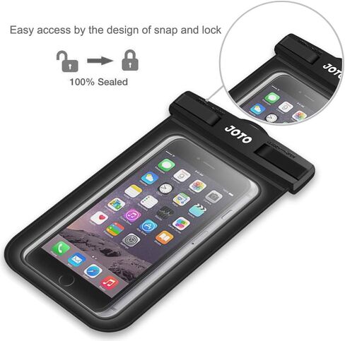 جراب هاتف مقاوم للماء من JOTO IPX8، جراب عالمي مقاوم للماء وحقيبة جافة لهاتف iPhone 15 14 13 12 11 Pro Max Plus XS XR X 8 Galaxy S23 S22 S21 S20 Pixel حتى 7 بوصات -4 عبوات، أسود in Kuwait