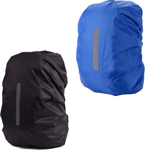 2 Pack Waterproof Rain Cover for Backpack, Backpack Rain Cover with Reflective Strip，Rucksack Rain Cover for Bicycling/Hiking in Saudi Arabia