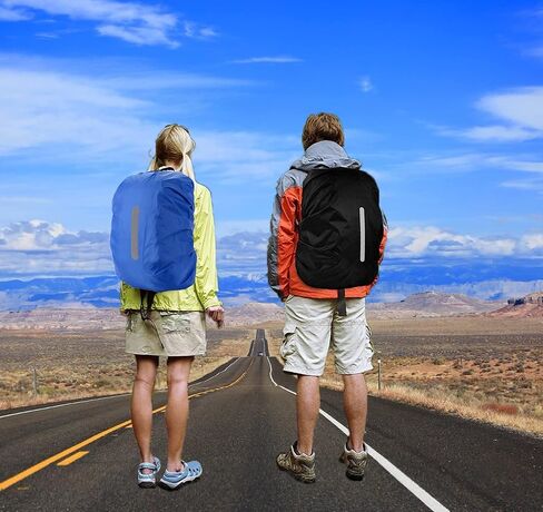 2 Pack Waterproof Rain Cover for Backpack, Backpack Rain Cover with Reflective Strip，Rucksack Rain Cover for Bicycling/Hiking in Saudi Arabia