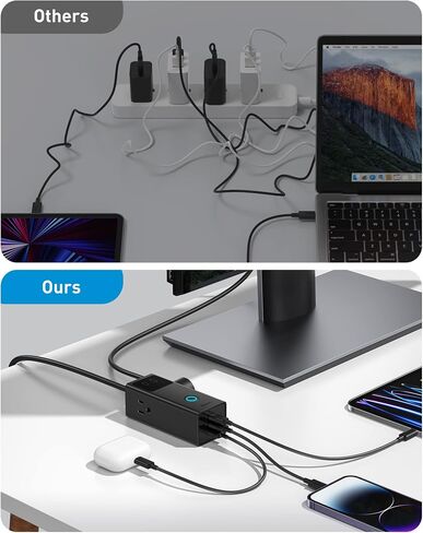 Baseus Power Strip Surge Protector 1200J - PD40W USB C شاحن تمديد الحبل مع 3 منافذ تيار متردد و3 منافذ USB شحن سريع لمحطة شحن المكتب وغرفة النوم والمنزل in Saudi Arabia