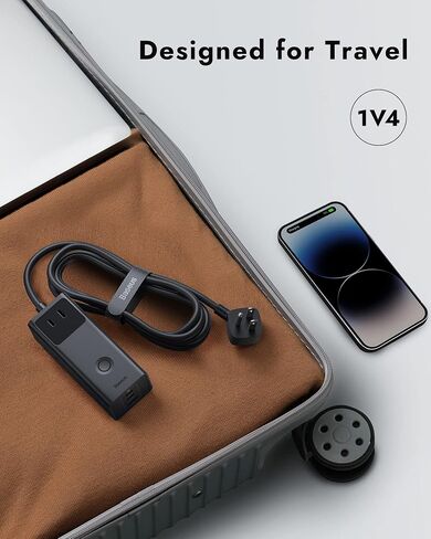 Baseus Power Strip Surge Protector 1200J - PD40W USB C شاحن تمديد الحبل مع 3 منافذ تيار متردد و3 منافذ USB شحن سريع لمحطة شحن المكتب وغرفة النوم والمنزل in Saudi Arabia