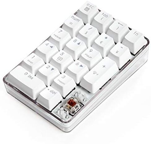 لوحة أرقام سلكية ميكانيكية مكونة من 21 مفتاحًا لأجهزة الكمبيوتر المحمول مع لوحة أرقام USB بإضاءة خلفية LED زرقاء لأجهزة الكمبيوتر المحمول والكمبيوتر المكتبي (مفتاح بني) in Saudi Arabia