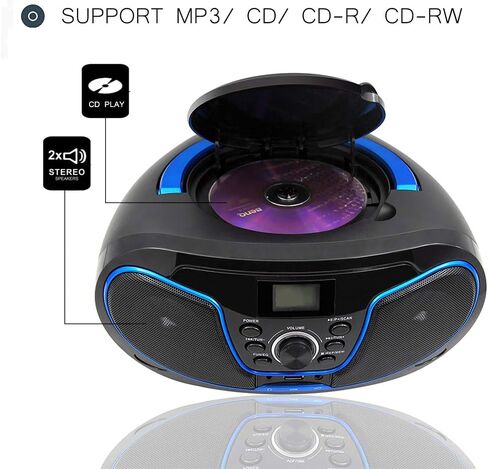 LONPOO Stereo CD Boombox Portable Bluetooth Digital Tuner FM Radio CD Player with USB Playback,Bluetooth-in,AUX Input and 3.5mm Earphone Output & Music Sound System in Saudi Arabia