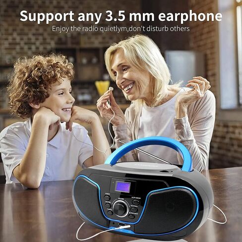 LONPOO Stereo CD Boombox Portable Bluetooth Digital Tuner FM Radio CD Player with USB Playback,Bluetooth-in,AUX Input and 3.5mm Earphone Output & Music Sound System in Saudi Arabia