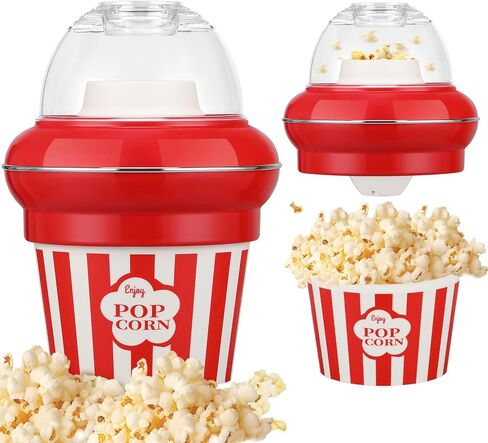 Hot Air Popcorn Popper Maker with Double Bucket Popcorn Machine 2 Min Fast No Oil 5.3 Quarts 1100w High Popping Rate for Home in Saudi Arabia