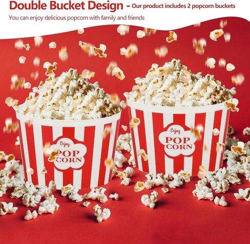 Hot Air Popcorn Popper Maker with Double Bucket Popcorn Machine 2 Min Fast No Oil 5.3 Quarts 1100w High Popping Rate for Home in Saudi Arabia