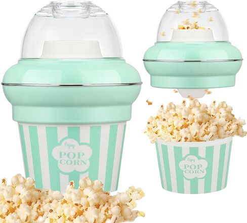 Hot Air Popcorn Popper Maker with Double Bucket Popcorn Machine 2 Min Fast No Oil 5.3 Quarts 1100w High Popping Rate for Home in Saudi Arabia