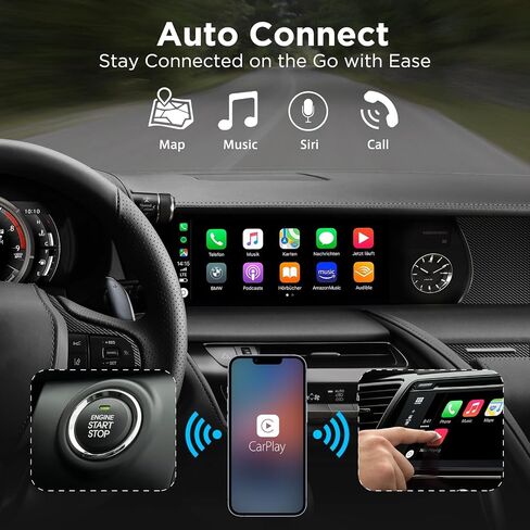 Wireless Carplay Adapter, 2023 Style for Apple OEM Wired CarPlay, Convent Wired to Wireless CarPlay Dongle for Car with USB A/USB C, Wireless Control Plug & Play Easy Setup, THT-020-4 in Saudi Arabia